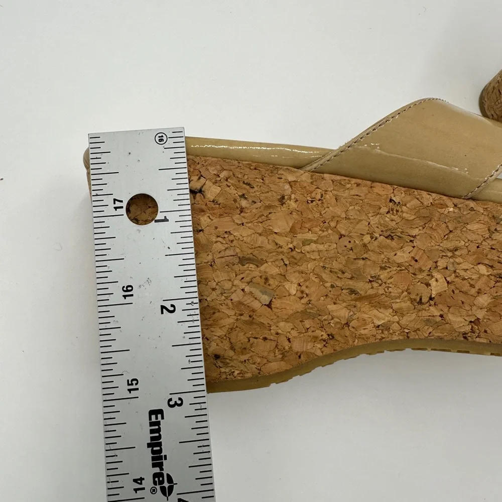 JIMMY CHOO Pathos Patent Leather Cork WEDGES‎ Yellow Women's size 8 EU 38 - Picture 12 of 12